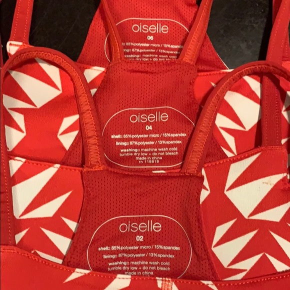 Oiselle New Verrazano Bra Rio Red Geo Bloom Print - Picture 7 of 7